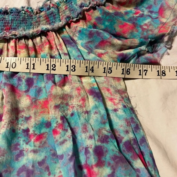 Anthro Willa Mini Dress Pepin Off the Shoulder Ruffle Tier sz 4 - Picture 3 of 6